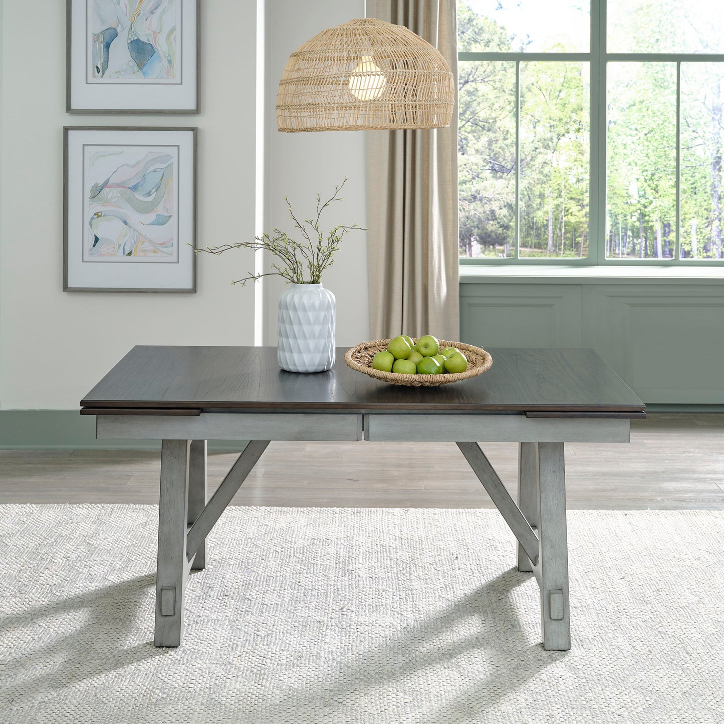 Newport - Trestle Table - Smokey Gray / Carbon Gray