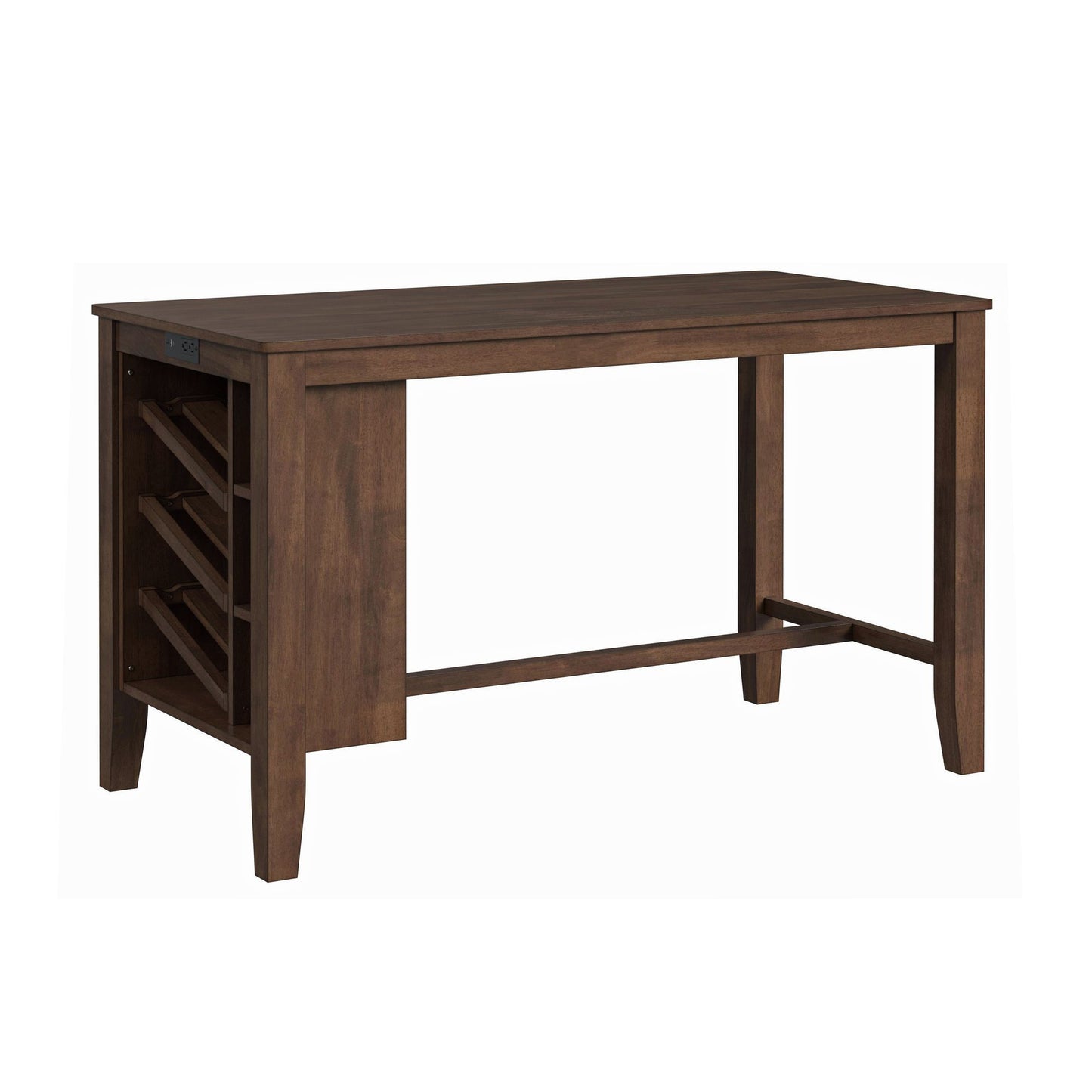 Santa Barbara - Kitchen Island & 2 Counter Stools With Fabric - Walnut / Dark Gray