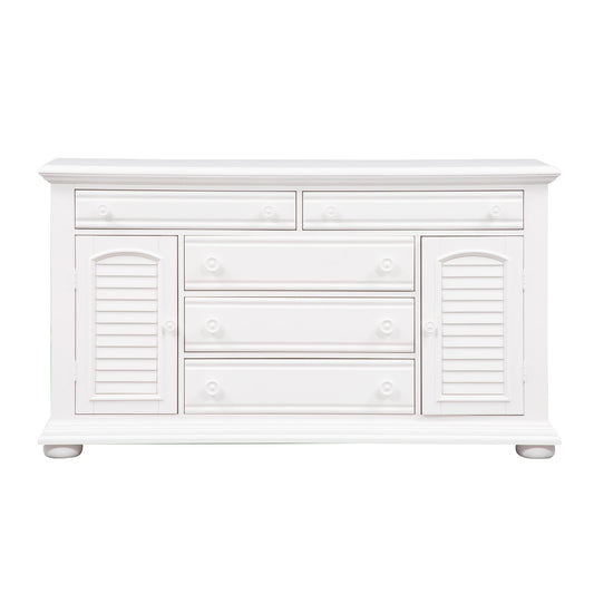 Summer House - 2 Door 5 Drawer Dresser - Oyster White