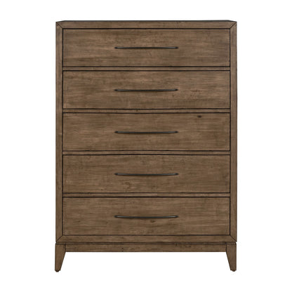 Shaker Lakes - 5 Drawer Chest - Harvest Brown