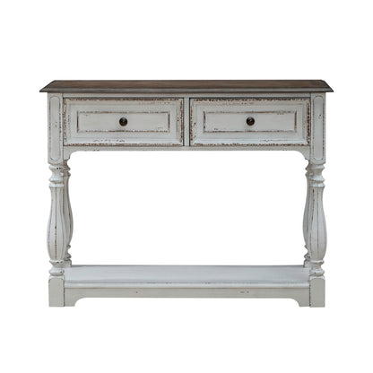 Magnolia Manor - Hall Console Bottom With Shelf For Display & Storage - Antique White