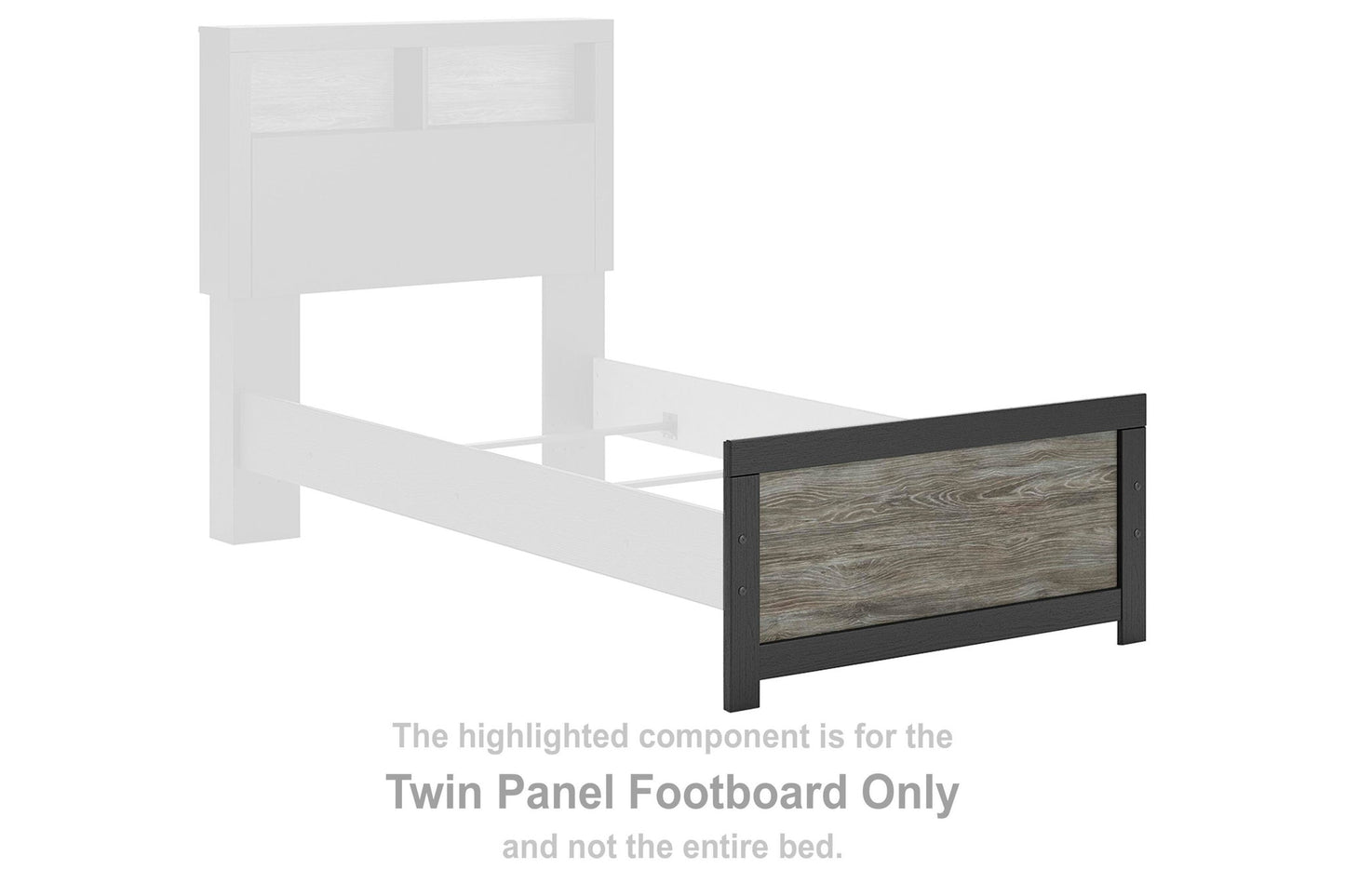 Broachmyn - Twin Panel Footboard - Black / Gray