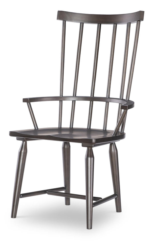 Fenmore - Spindle Arm Chair (Set of 2) - Mocha And Distressed Cherry