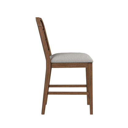 Glinda - Fabric Counter Chair (Set of 2) - Brown / Light Gray
