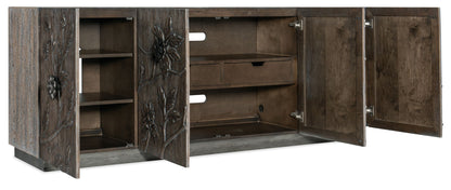 Melange - Florence 4-Door Credenza - Dark Gray