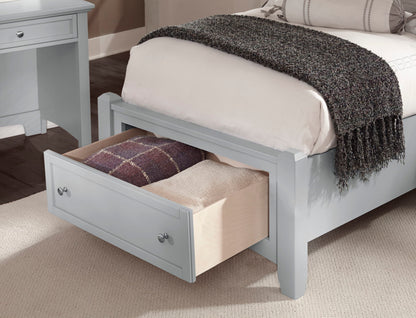 Bonanza - Ocean Blue Upholstered Bed With Mansion Footboard