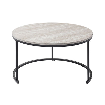 Forma - 4 Piece Occasional Set (1 Coffee, 1 Large End Table & 1 Stool, 1 Small End Table) - Black / White / Gray