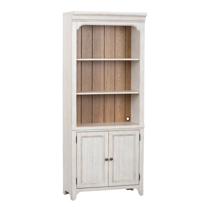 Farmhouse Reimagined - Bookcase - Antique White / Chestnut Tops