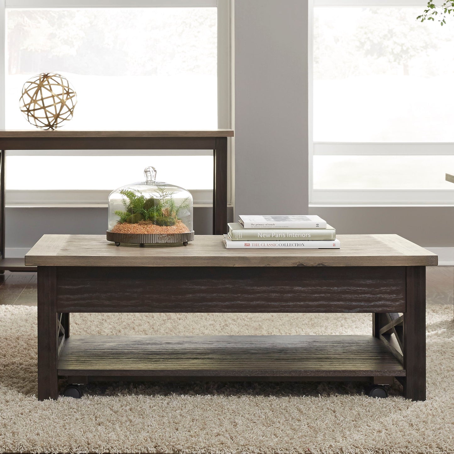 Heatherbrook - Lift Top Cocktail Table - Charcoal & Ash