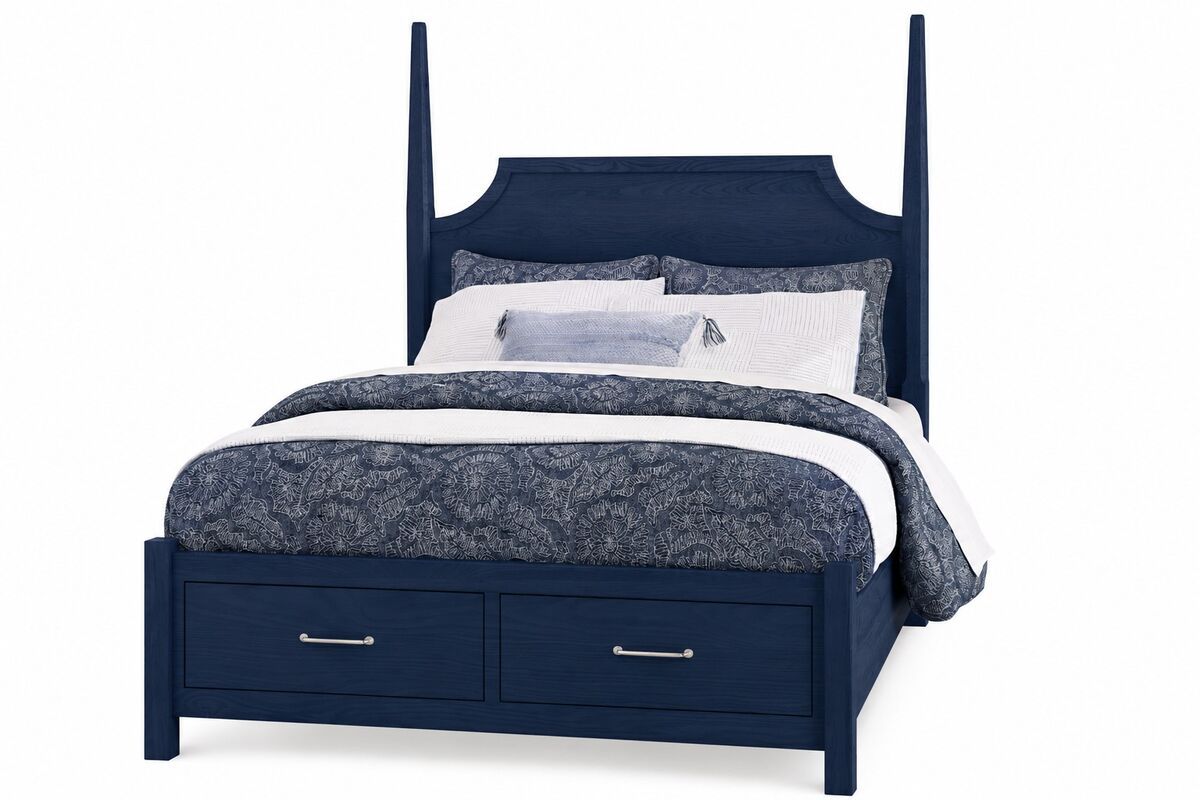 Tide & Timber - Pencil Poster Bed With Footboard Storage