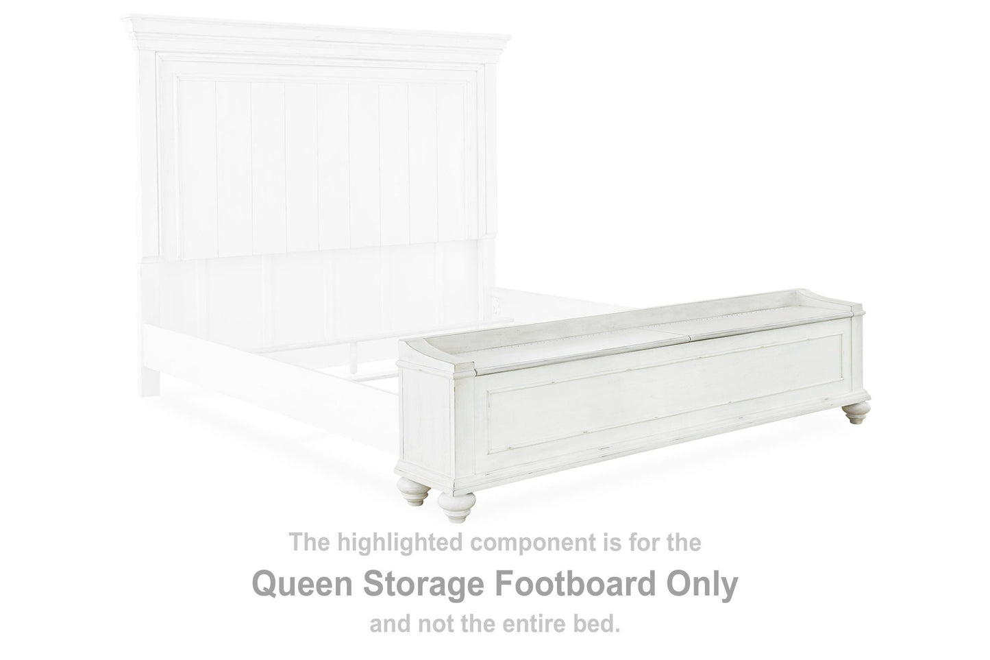 Kanwyn - Queen Storage Footboard - Whitewash
