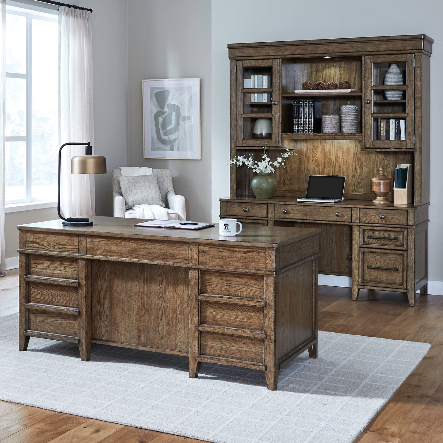 Carolina Park - 5 Piece Jr Executive Set - Amber Brown
