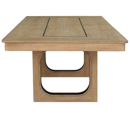 Escape - Dining Table With Extensions - Glazed Natural Oak / Black Metal Trim