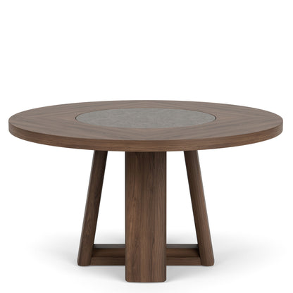 Delia - Round Dining Table - Nouveau Walnut