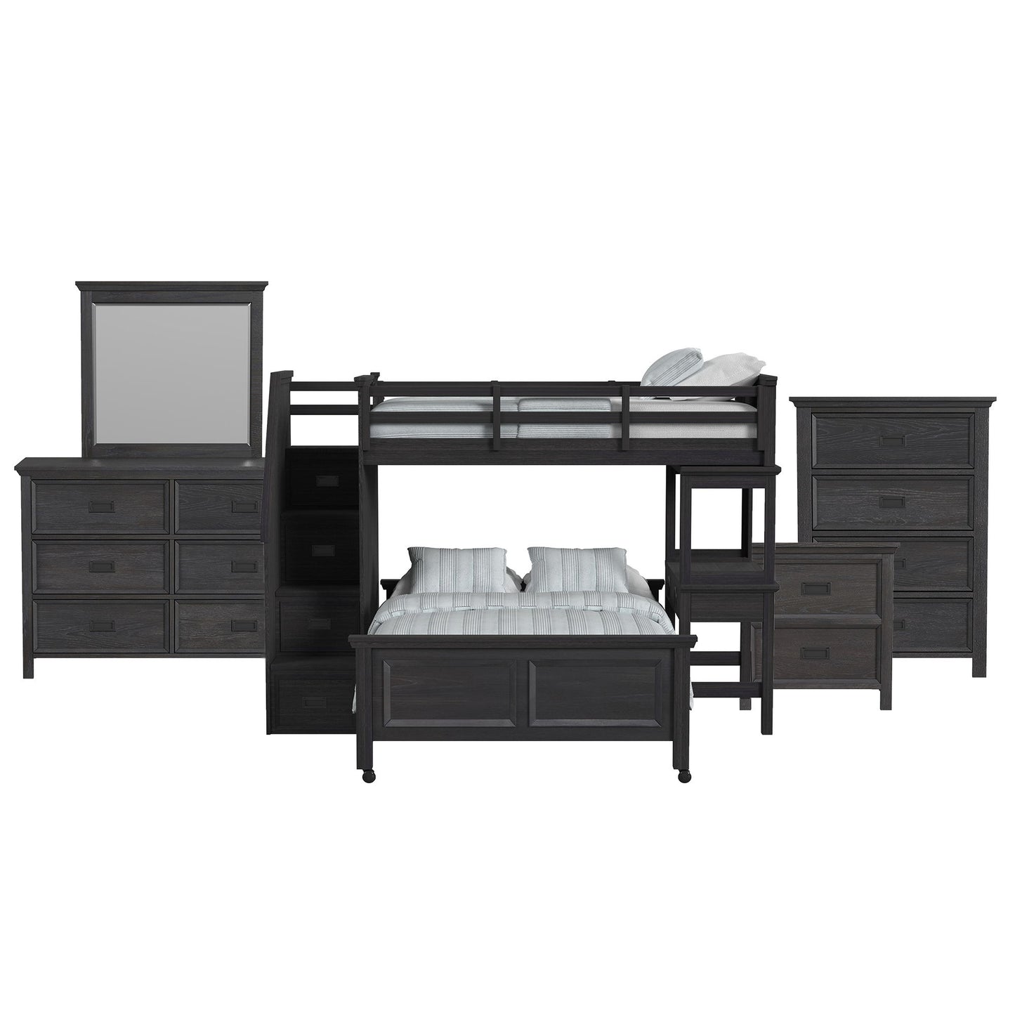 Hampton Kids - Loft With Staircase And Desk With Speaker Bedroom Set