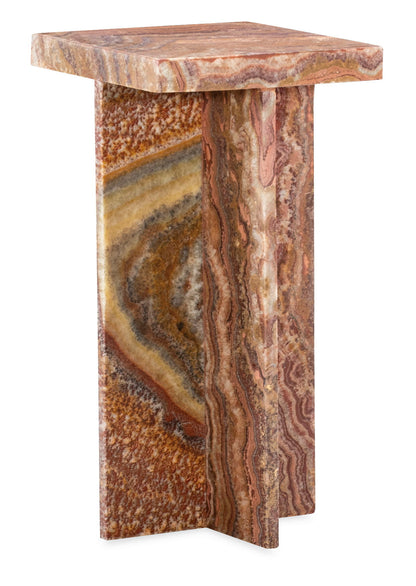 Melange - Denys Spot Table - Red / Light Brown
