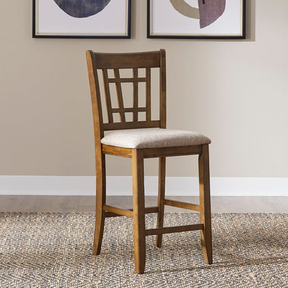 Santa Rosa - Lattice Back Counter Chair - Antique Honey