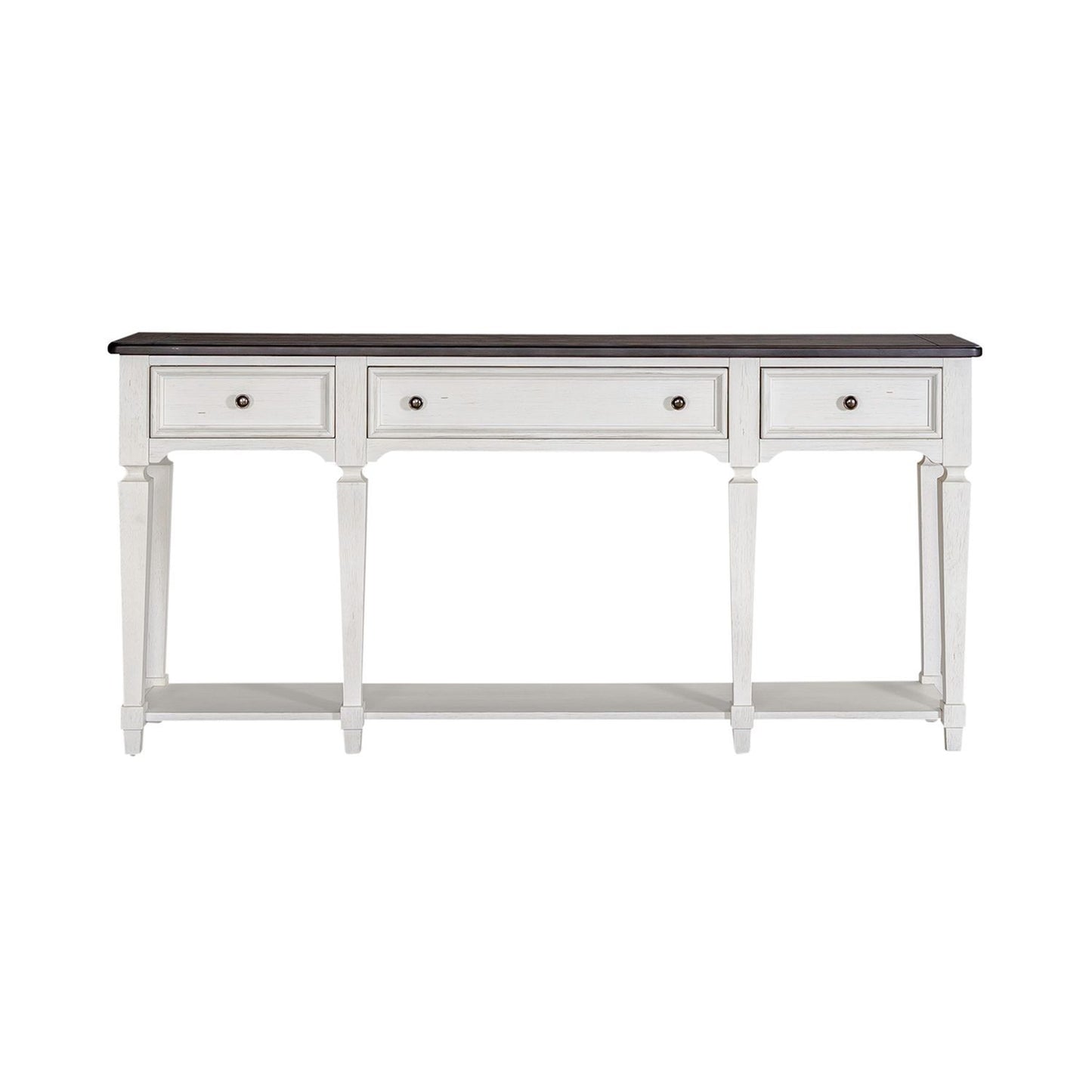 Allyson Park - Hall Table - Wirebrushed White / Charcoal