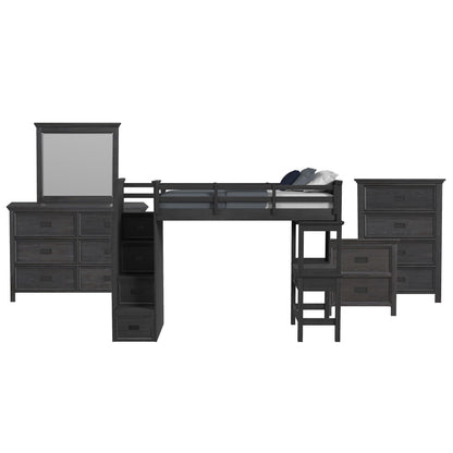 Hampton Kids - Loft With Staircase And Desk With Speaker Bedroom Set