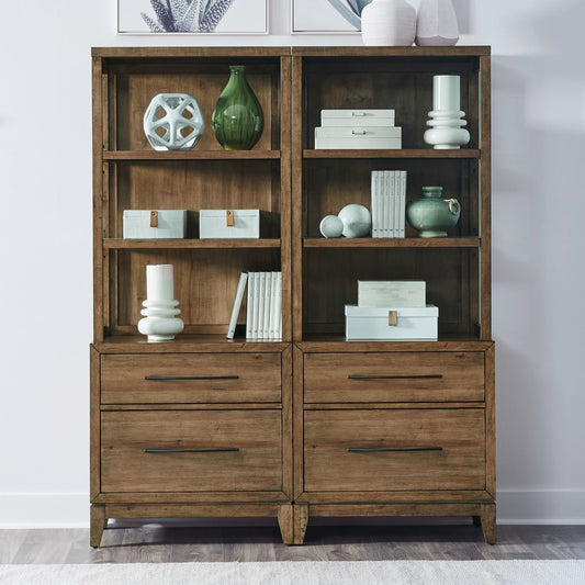 Shaker Lakes - Opt Bunching Bookcase (Set of 2) - Harvest Brown