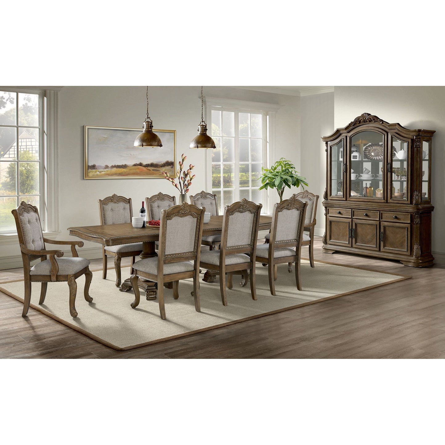 Madison Park - Server & Hutch With Led - Walnut