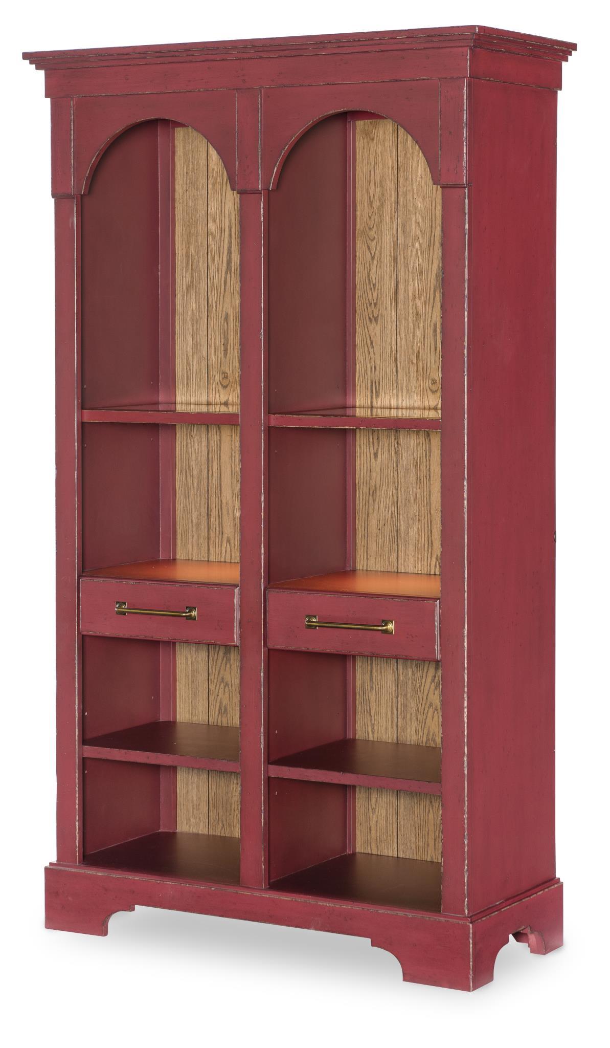 Vintage Market - Arched Bookcase - Barnwood Oak And Spiced Apple