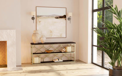 Melange - Giles Console Table - Dark Brown