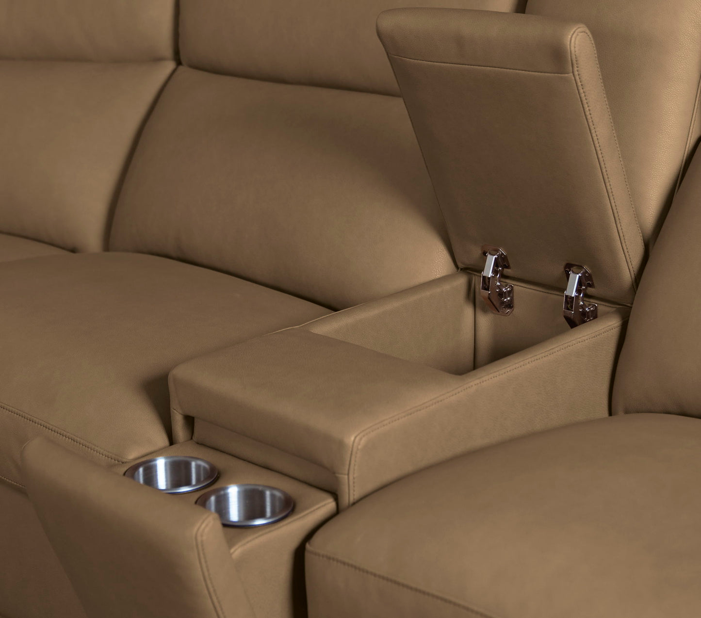 MS - Simone Six-Piece Power Reclining Sectional - Dark Brown