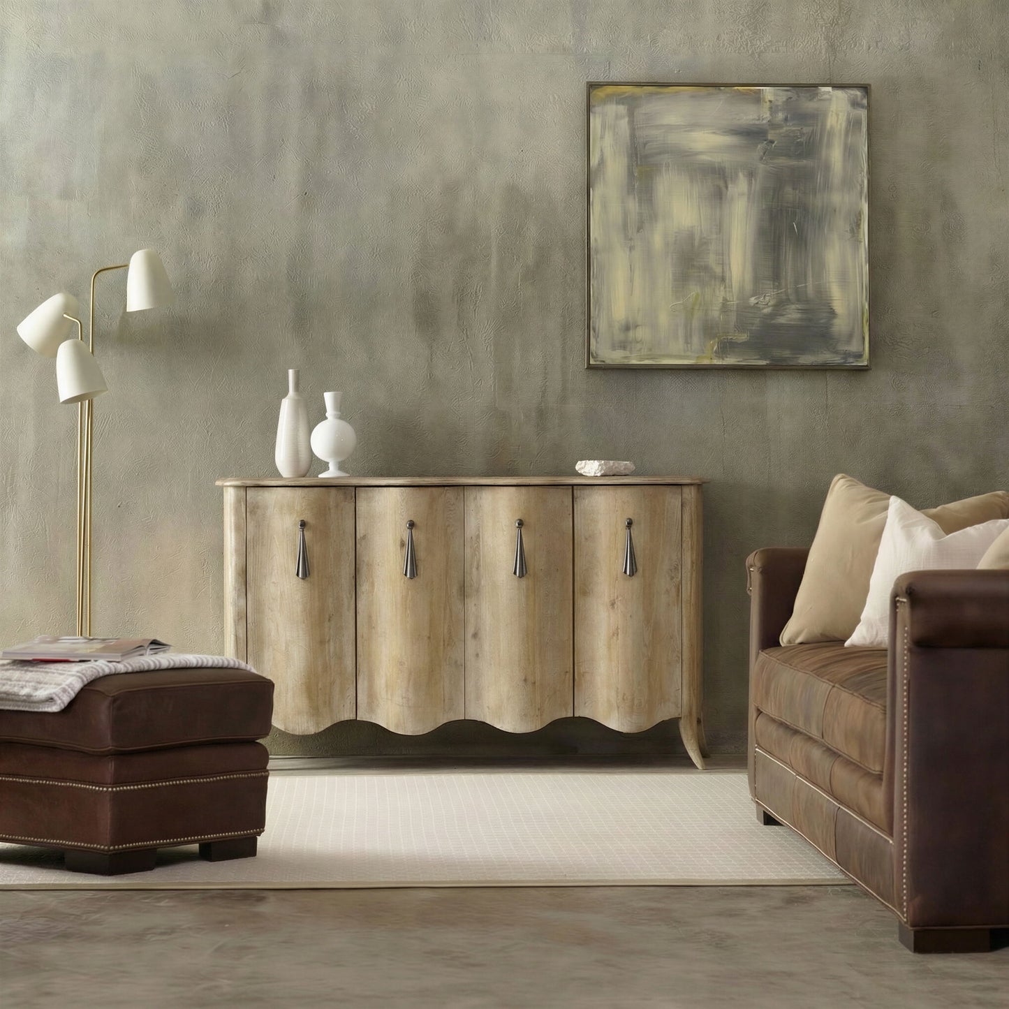Melange - Draped Credenza - Light Brown
