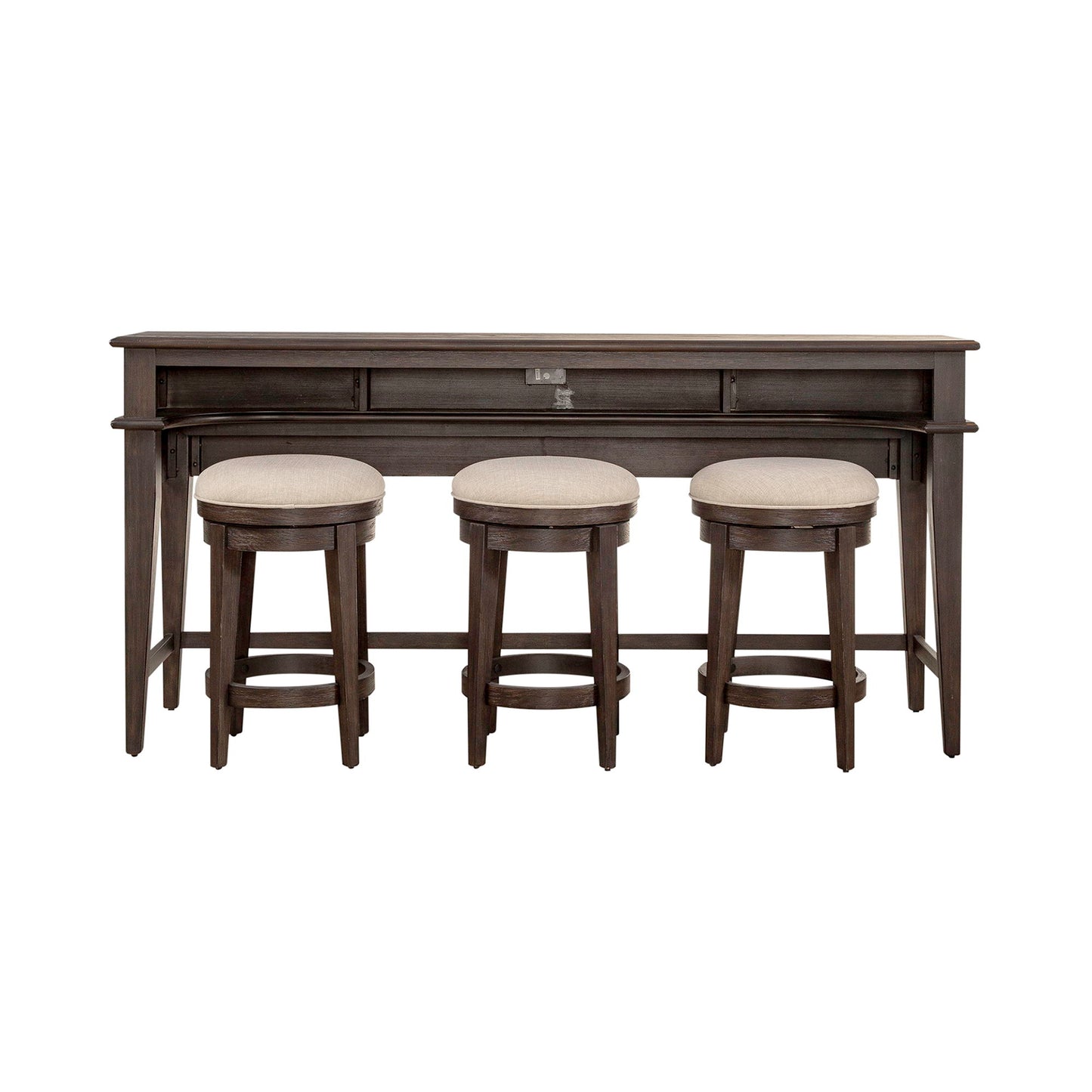 Mill Creek - 4 Piece Console Set (Bar Console & 3 Stools) - Peppercorn