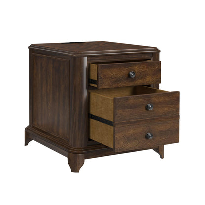 Phillipe - 2-Drawer Cabinet With USB - Cherry