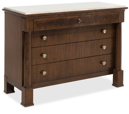 Archives - Four-Drawer Chest - Dark Brown / Beige