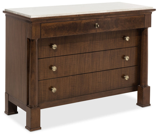 Archives - Four-Drawer Chest - Dark Brown / Beige