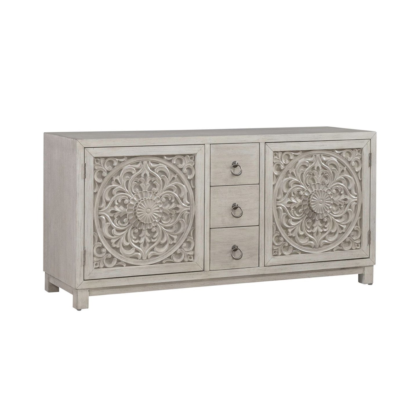 Sundance - 2 Door 3 Drawer Wood Accent Cabinet - Antique Linen