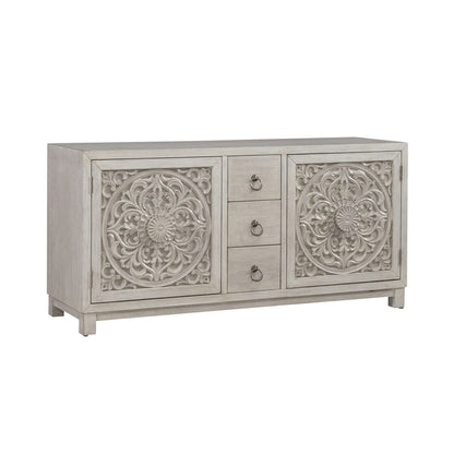 Sundance - 2 Door 3 Drawer Wood Accent Cabinet - Antique Linen
