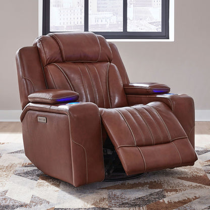 Caswell - Swivel Glider Recliner P2 - Nature Chestnut