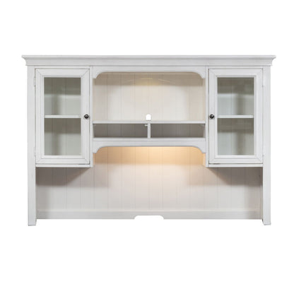Allyson Park - Jr Executive Credenza Hutch - Wirebrushed White / Charcoal