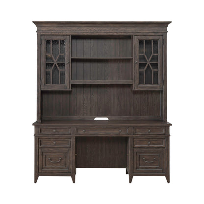 Paradise Valley - Credenza & Hutch - Saddle Brown