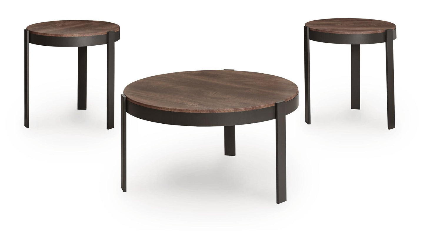 Horizon Hills - Occasional Table Set (Set of 3) - Brown / Black