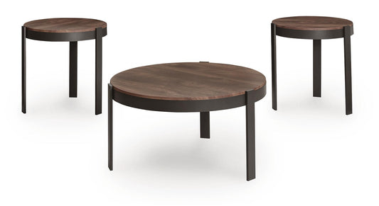 Horizon Hills - Occasional Table Set (Set of 3) - Brown / Black