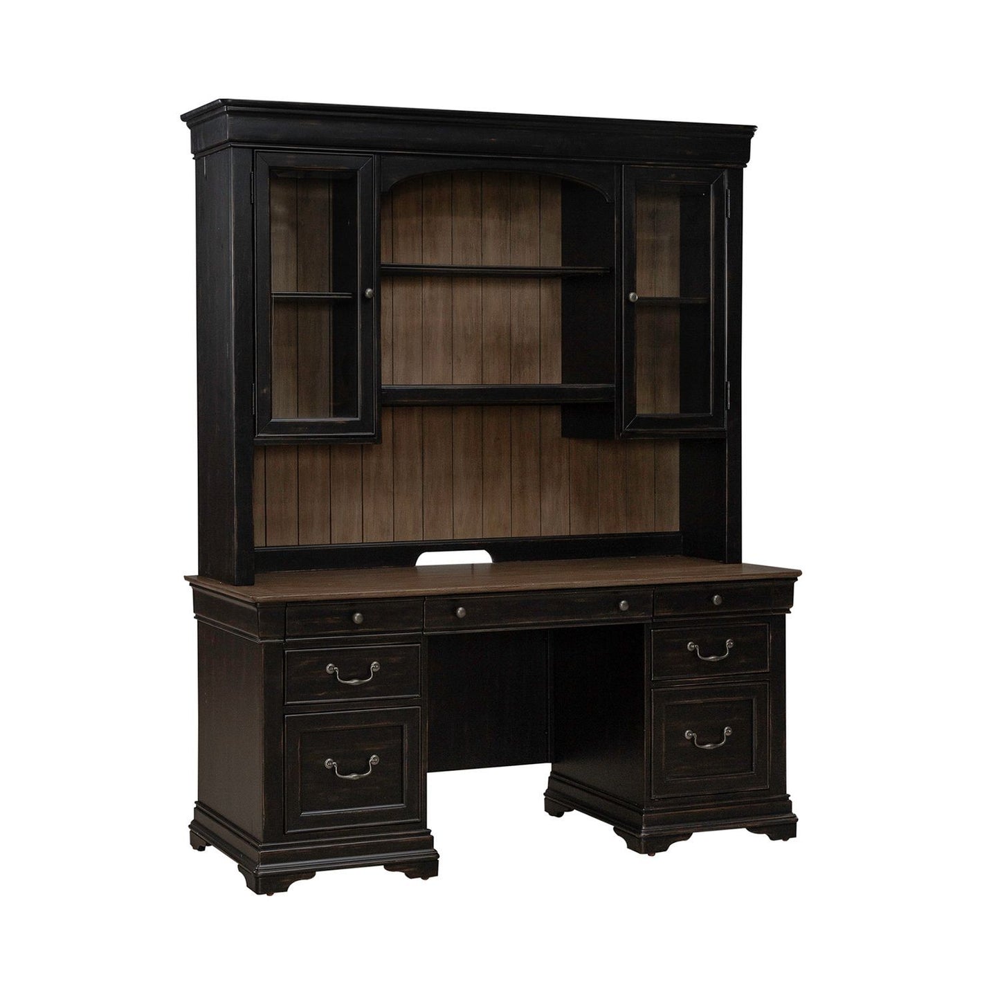 Meritage - Credenza & Hutch - Aged Charcoal