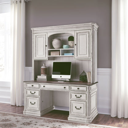 Magnolia Manor - Jr Executive Credenza Hutch - Antique White