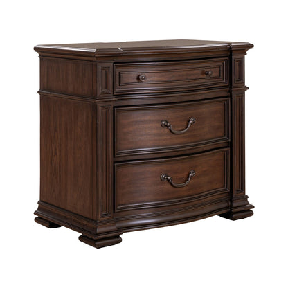 Provence Park - Bedside Chest With Charging Station - Chateau Brown