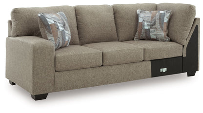 Newellen - LAF Sofa With Corner Wedge - Beige