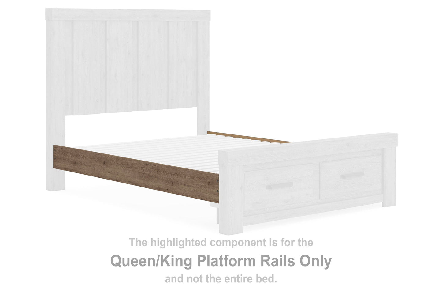 Oliandon - Queen/King Platform Rails - Light Brown