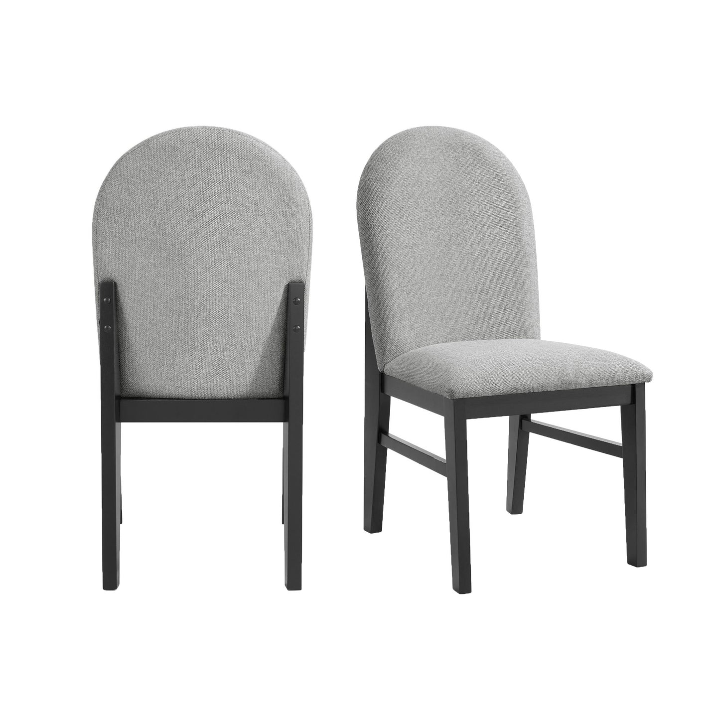 Edison - Dining Side Chair With Fabric (Set of 2) - Black And Light Gray