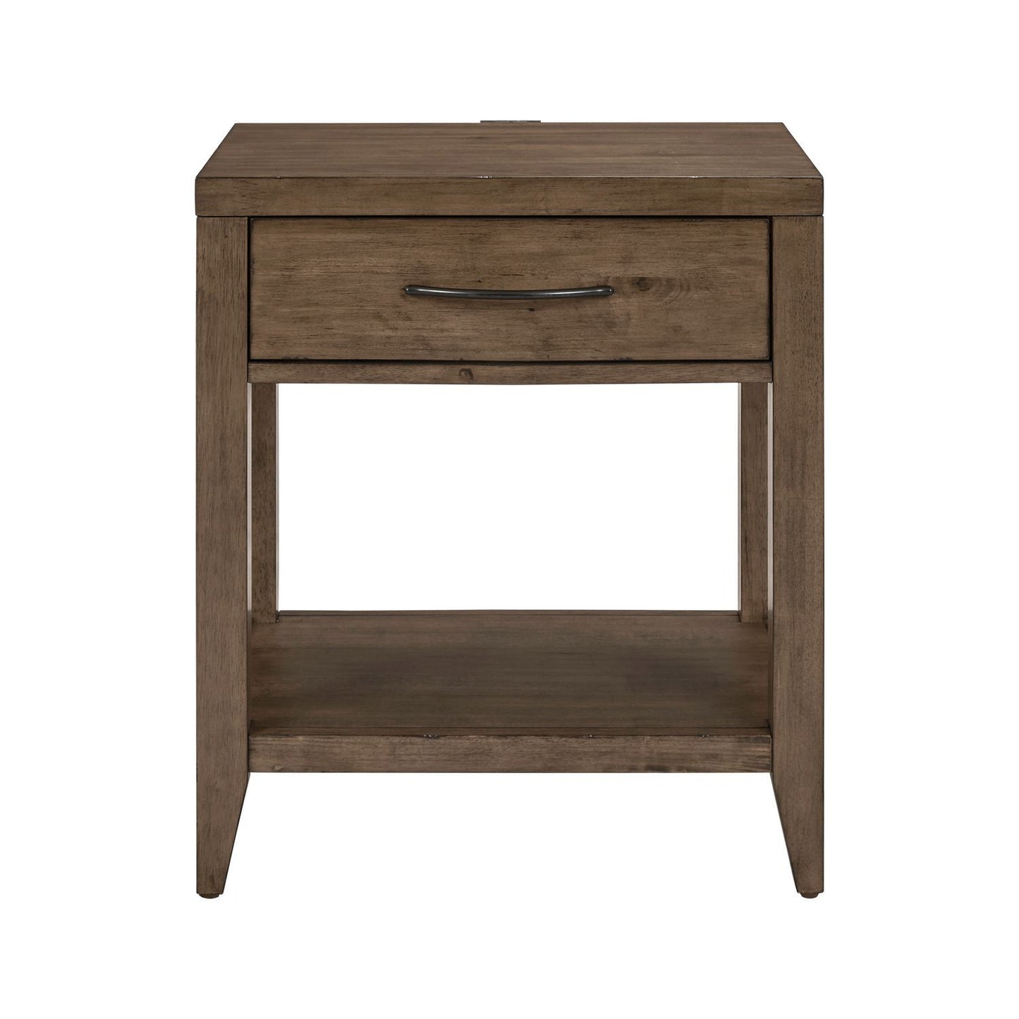 Shaker Lakes - Open Nightstand With Charging Station - Harvest Brown