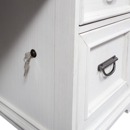 Allyson Park - Desk - Wirebrushed White / Charcoal
