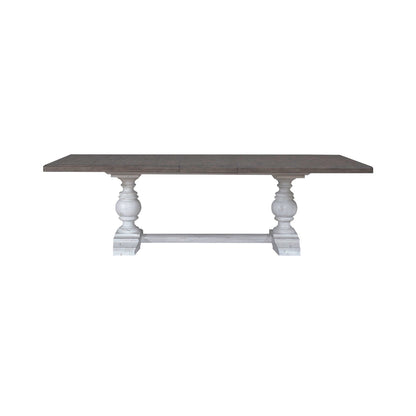 River Place - Trestle Table - Riverstone White & Tobacco