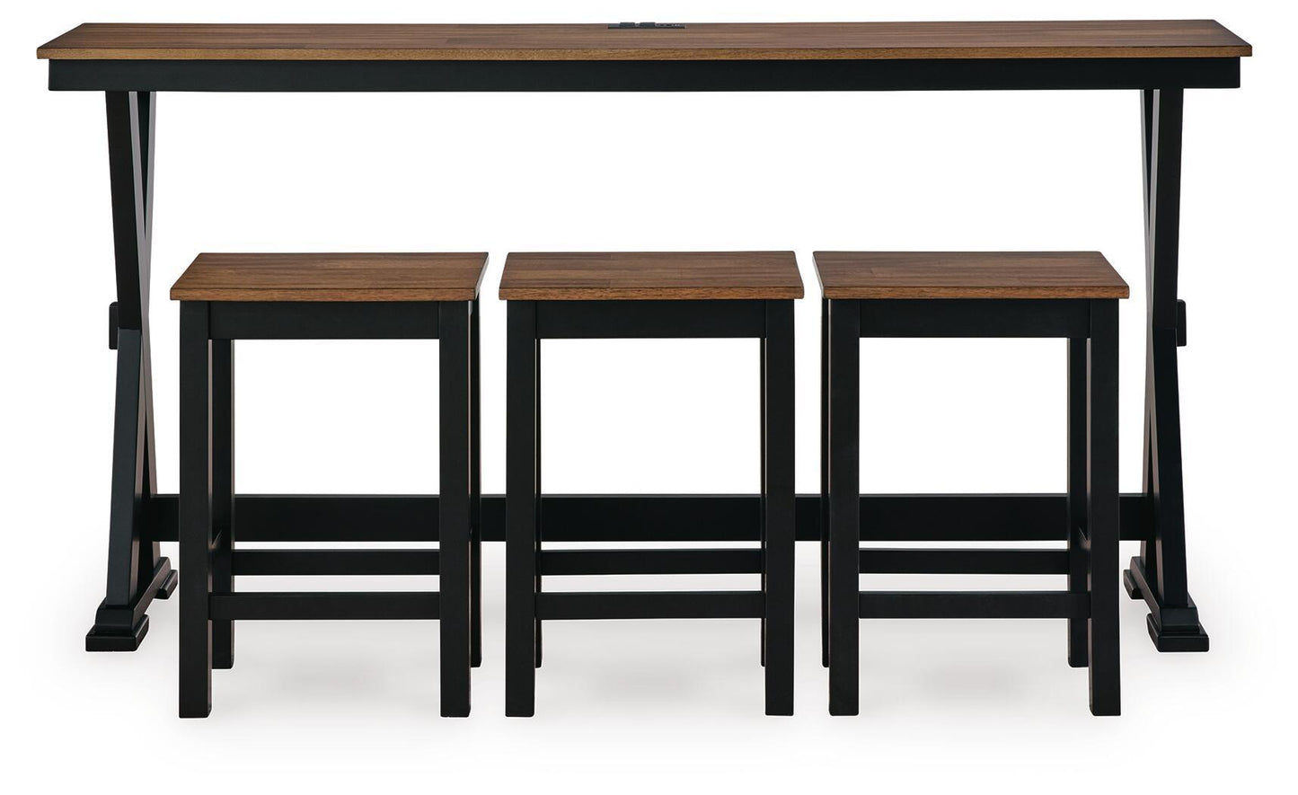 Wildenauer - Rectangular Dining Room Counter Table Set (Set of 4) - Brown / Black